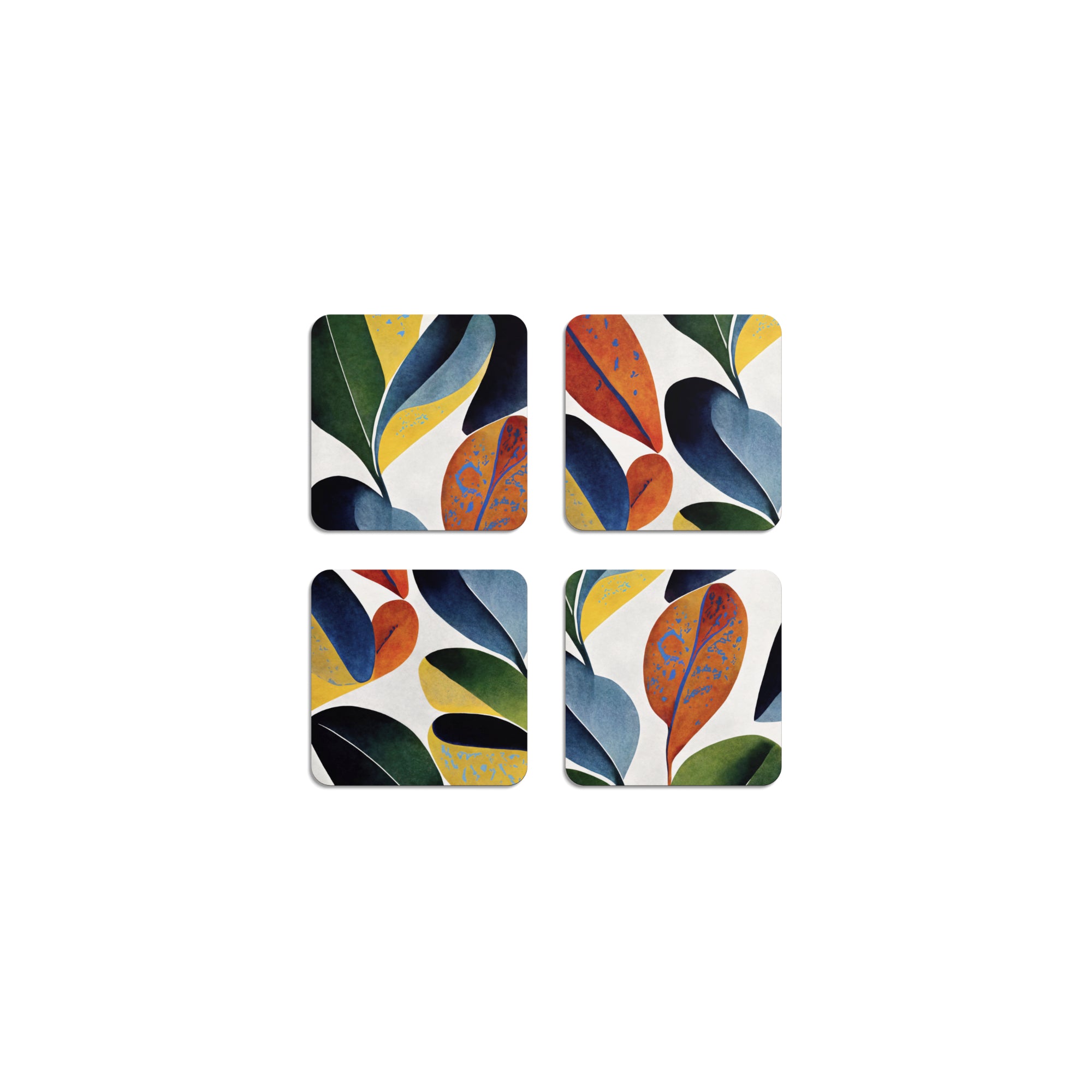 HappyTrays Coasters 9 x 9 cm Leaves - Set of 4 EU