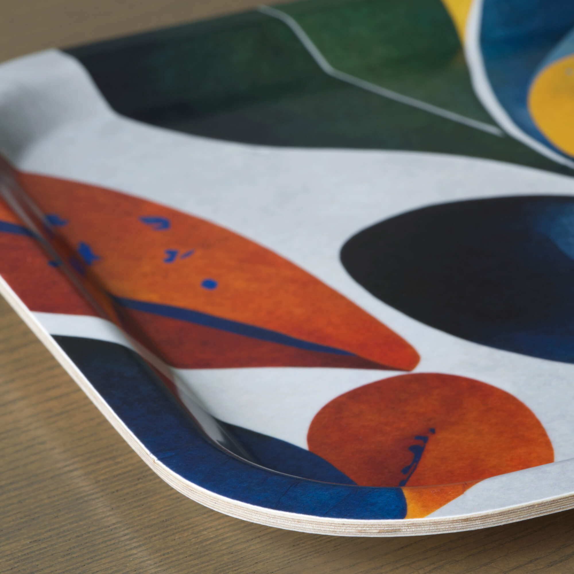 Rechteckiges Design-Tablett 34 x 24 cm - Leaves - nordische Birke