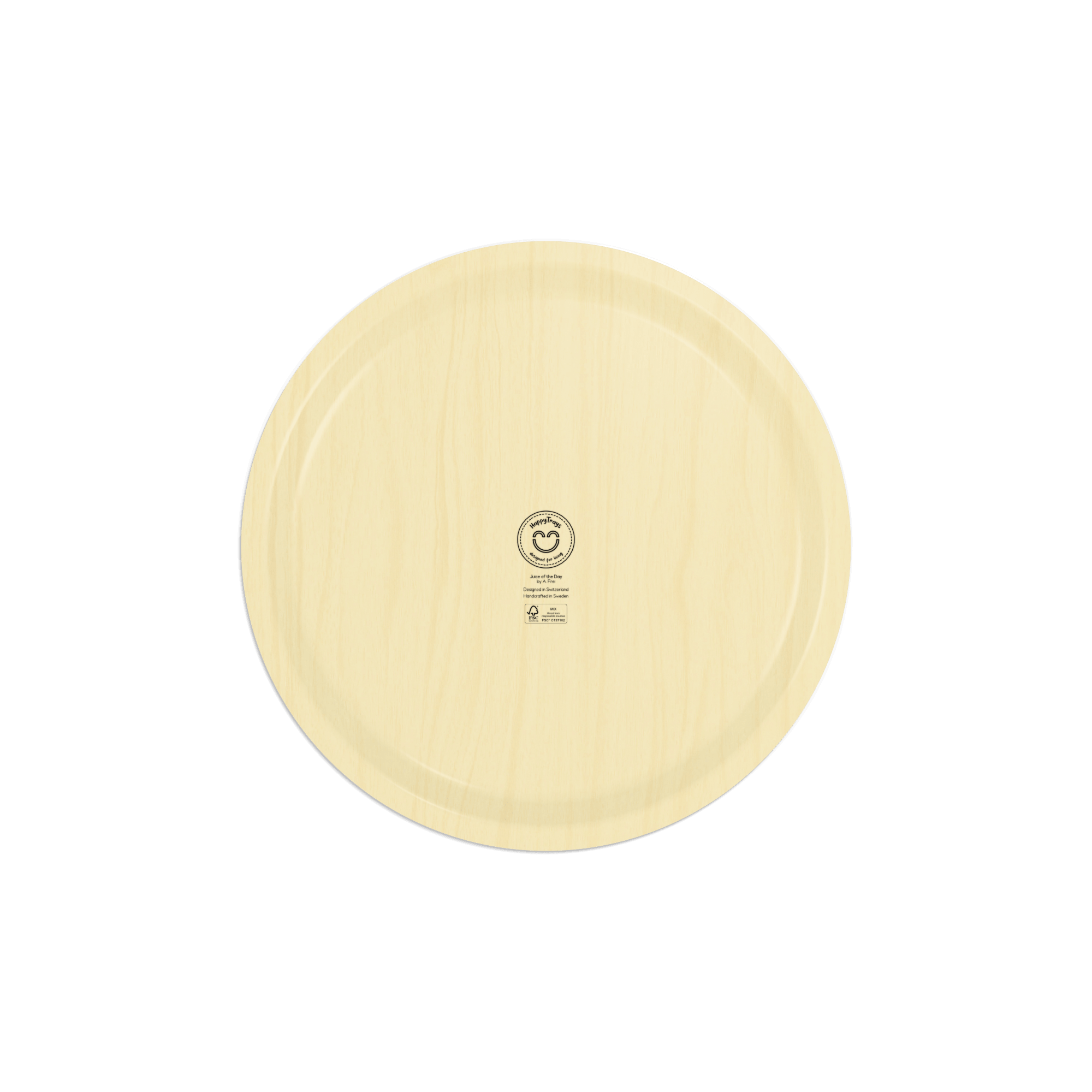 Rundes Design-Tablett Ø 39 cm - Juice of the Day - nordische Birke