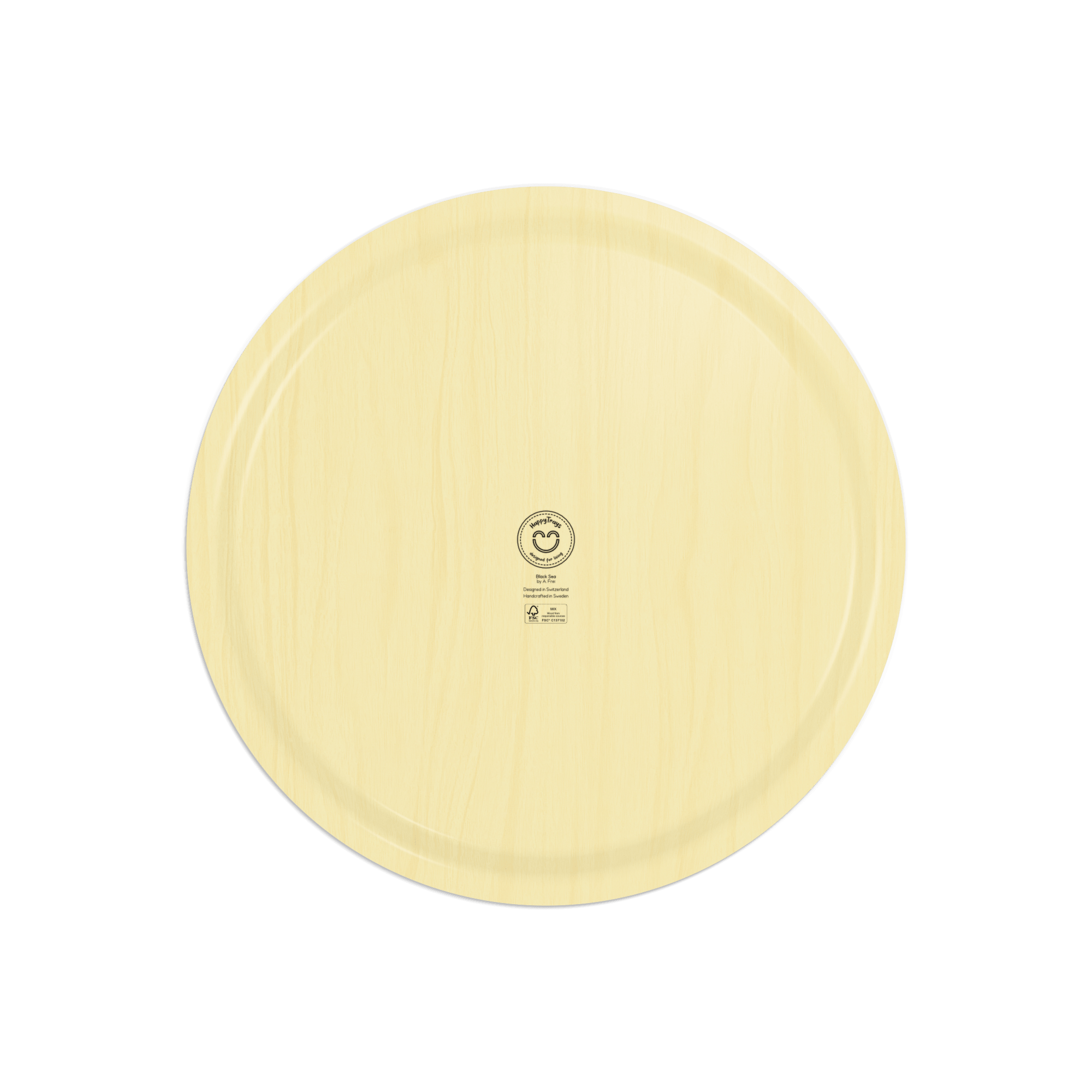 Round Design Tray Ø 46 cm - Black Sea - Nordic Birch