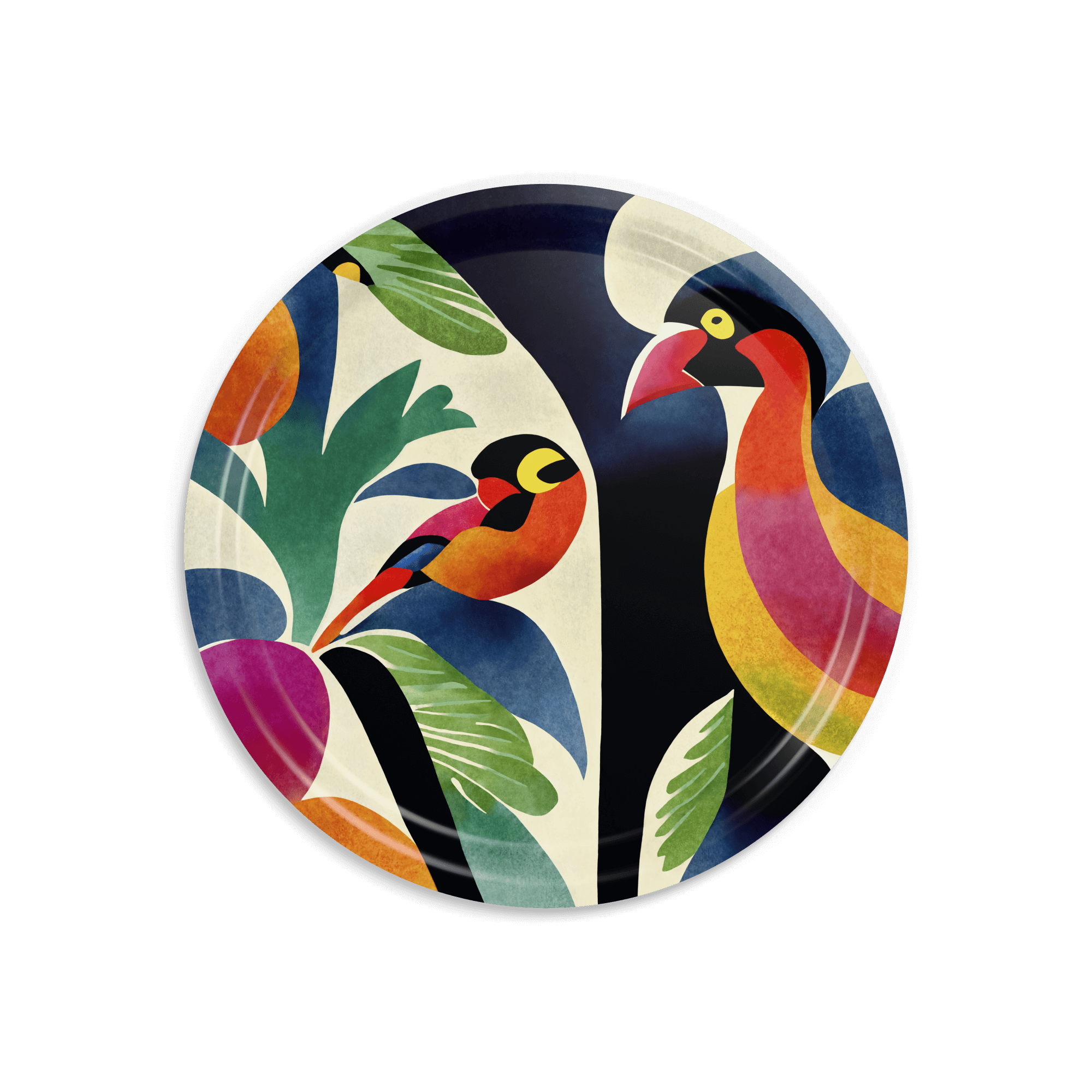 Round Design Tray Ø 46 cm - Frank the Bird - Nordic Birch