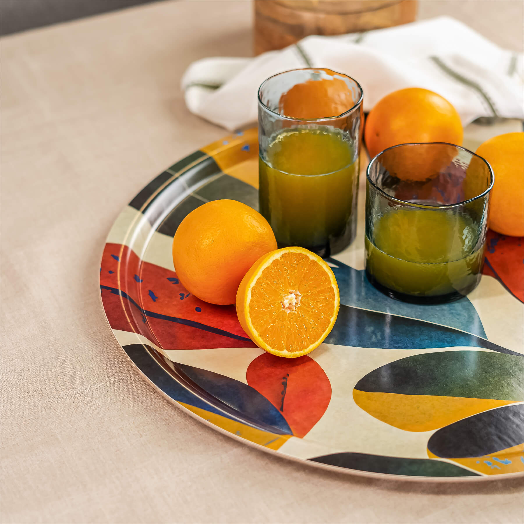 Round HappyTray Ø 46 cm Leaves