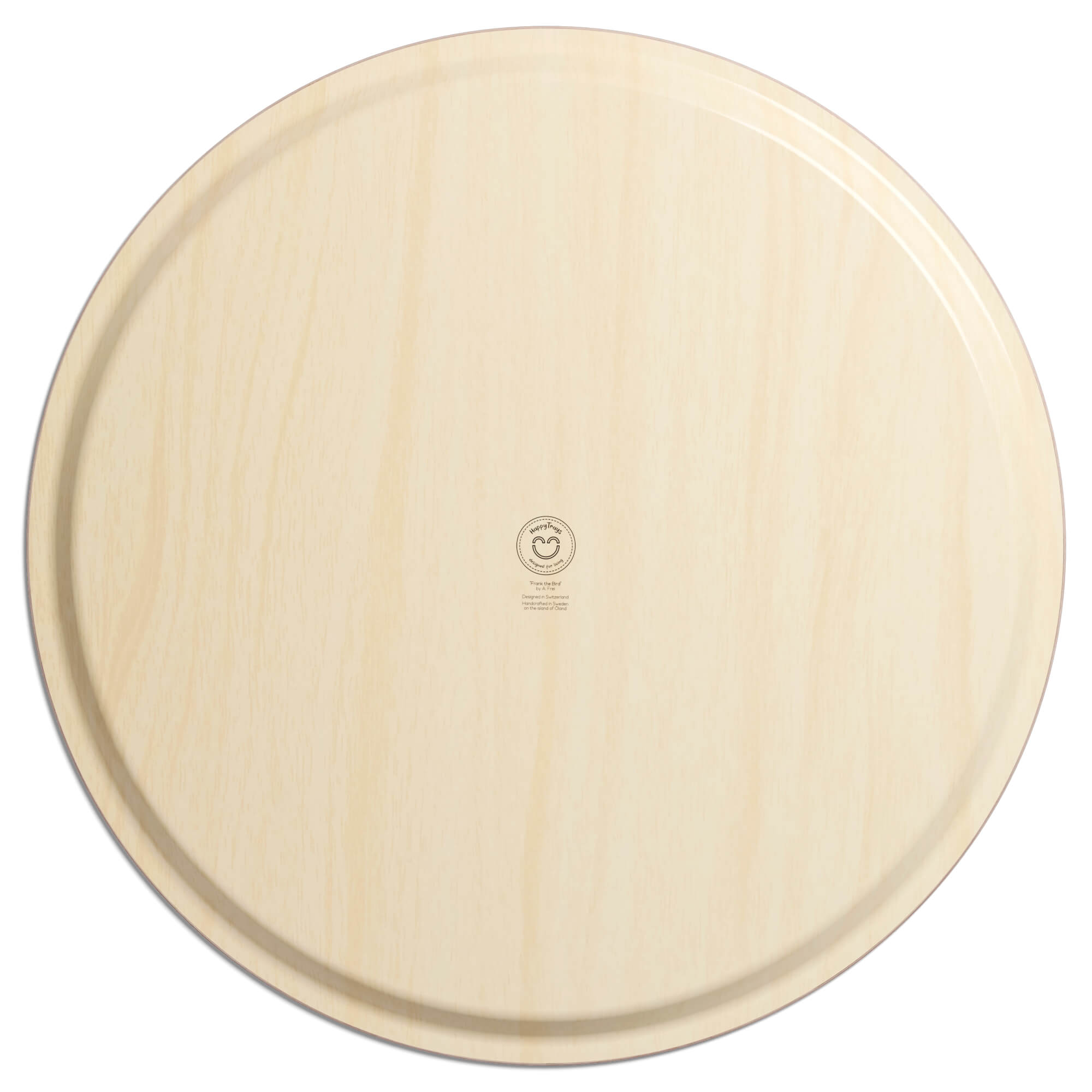 Round Design Tray Ø 65 cm - Frank the Bird - Nordic Birch