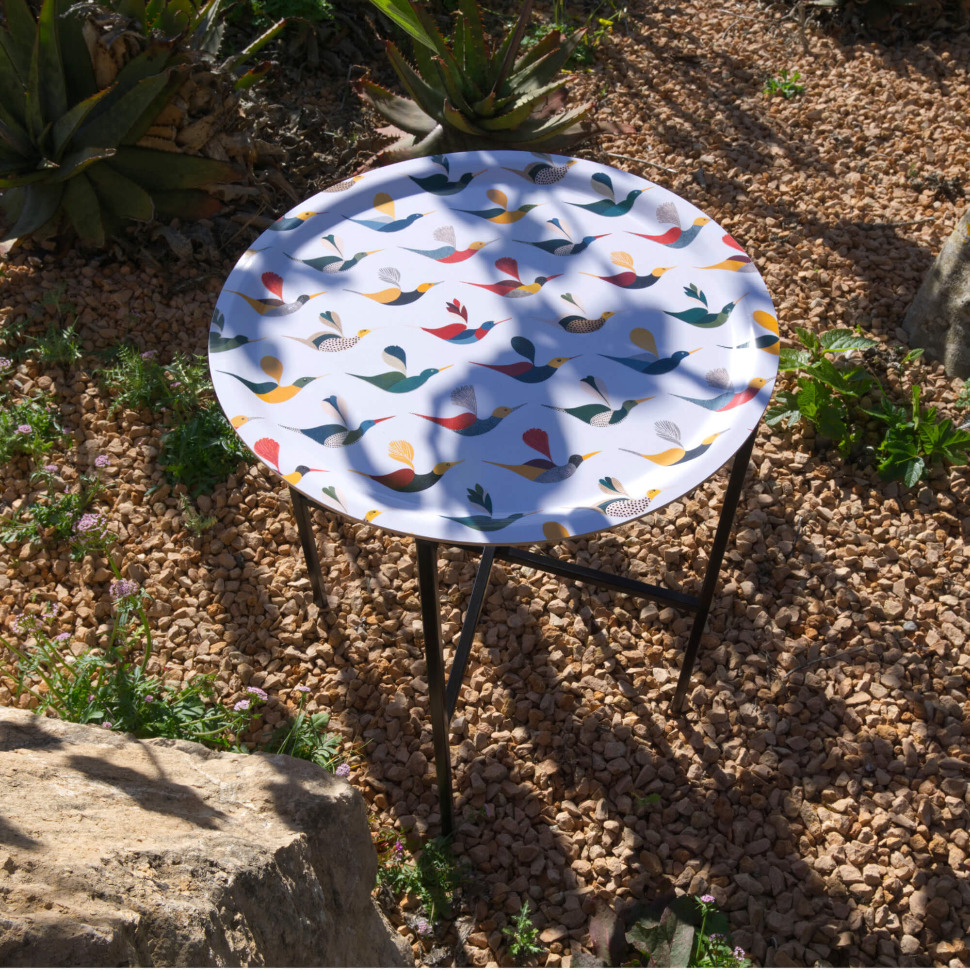Side Table Ø 46 cm with 1 Design Tray - HappyTrays System (Design selectable)