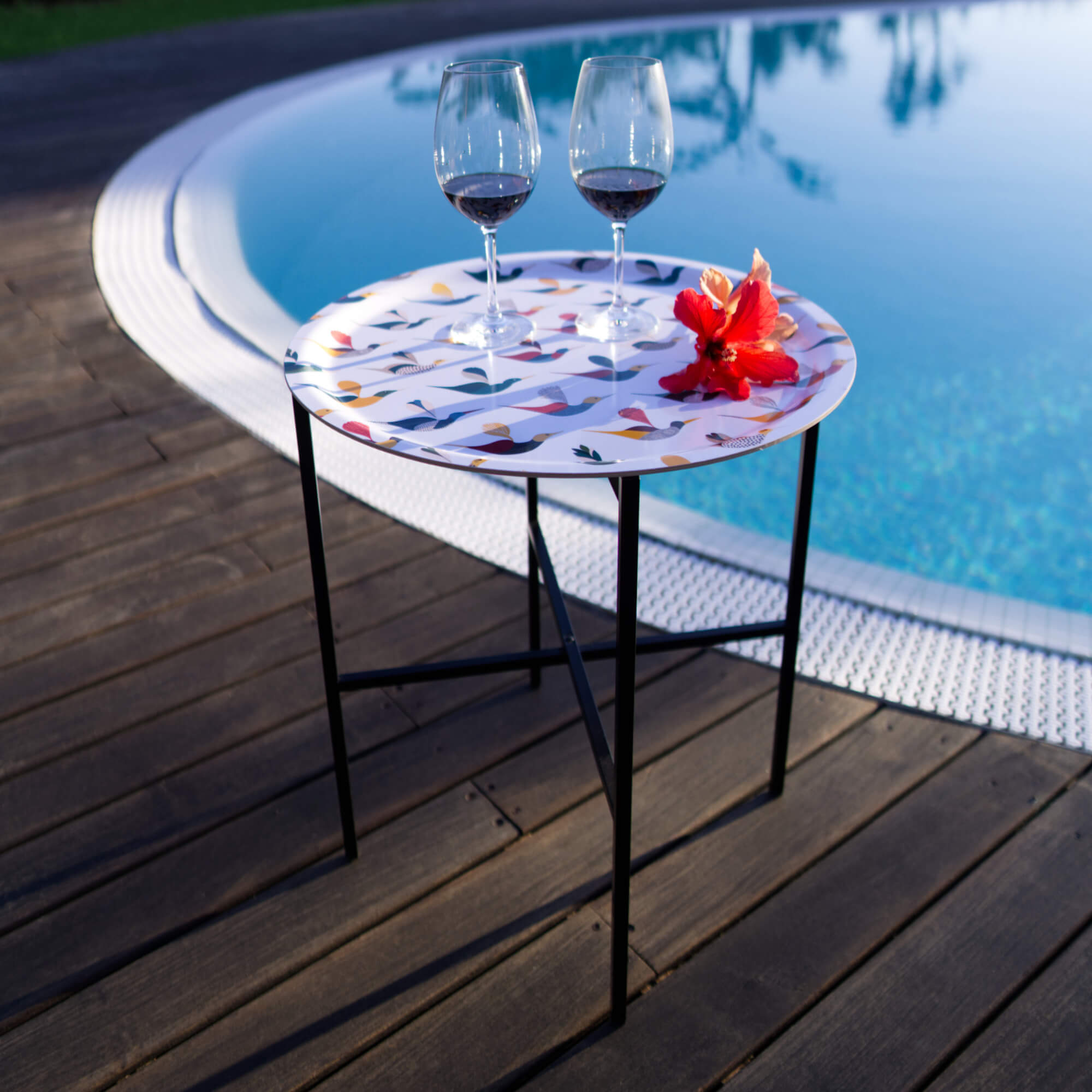 Side Table Ø 46 cm with 1 Design Tray - HappyTrays System (Design selectable)