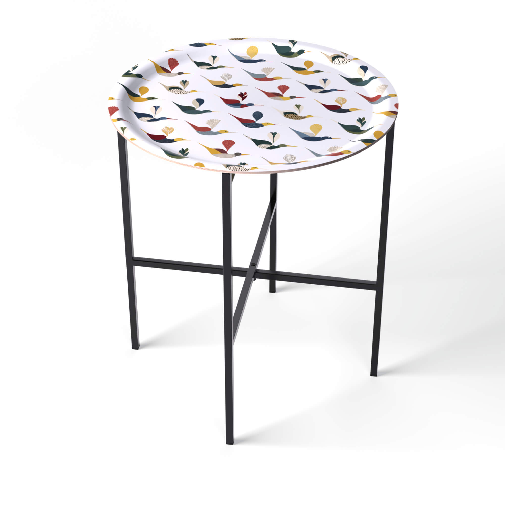 Side Table Ø 46 cm with 1 Design Tray - HappyTrays System (Design selectable)