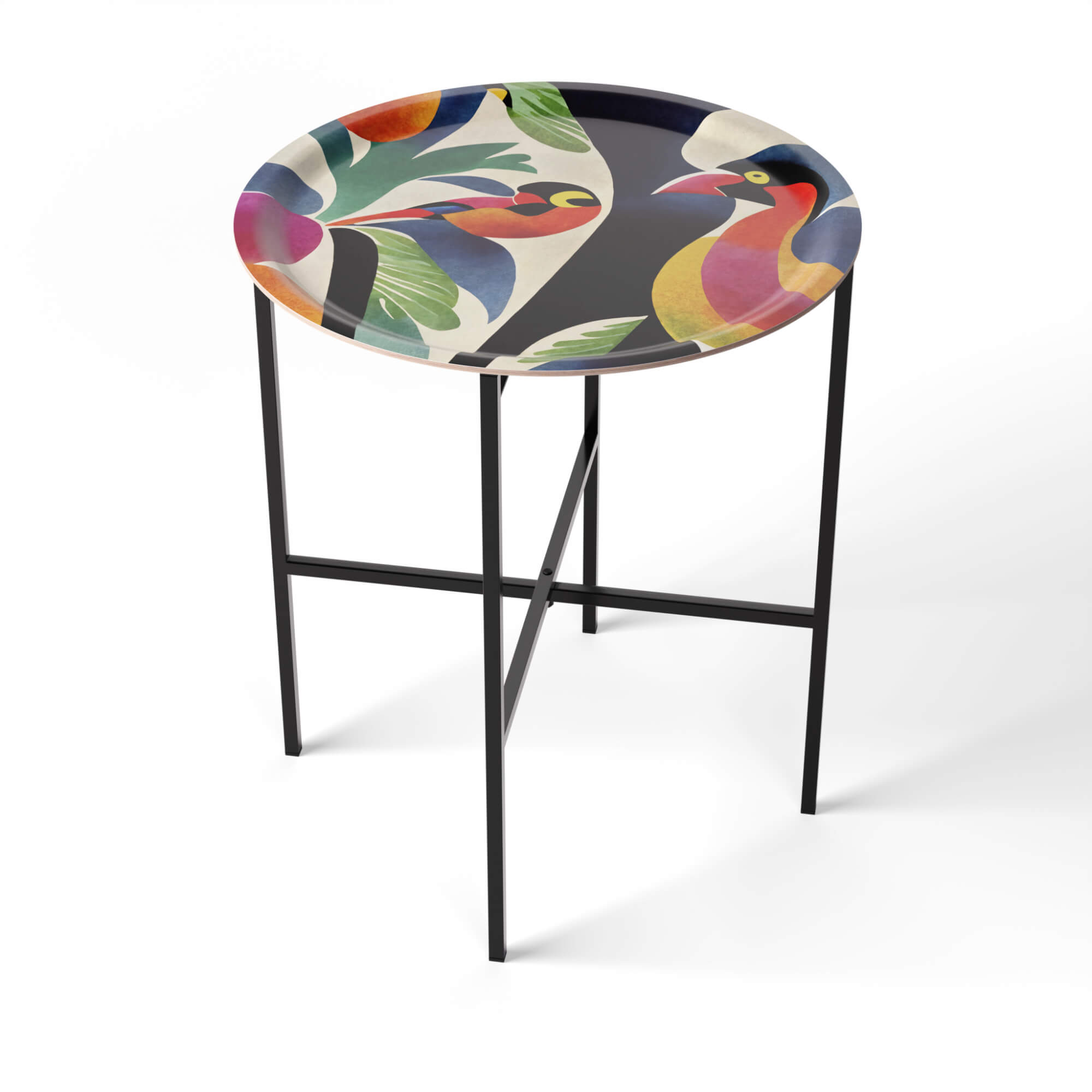 Side Table Ø 46 cm with 1 Design Tray - HappyTrays System (Design selectable)