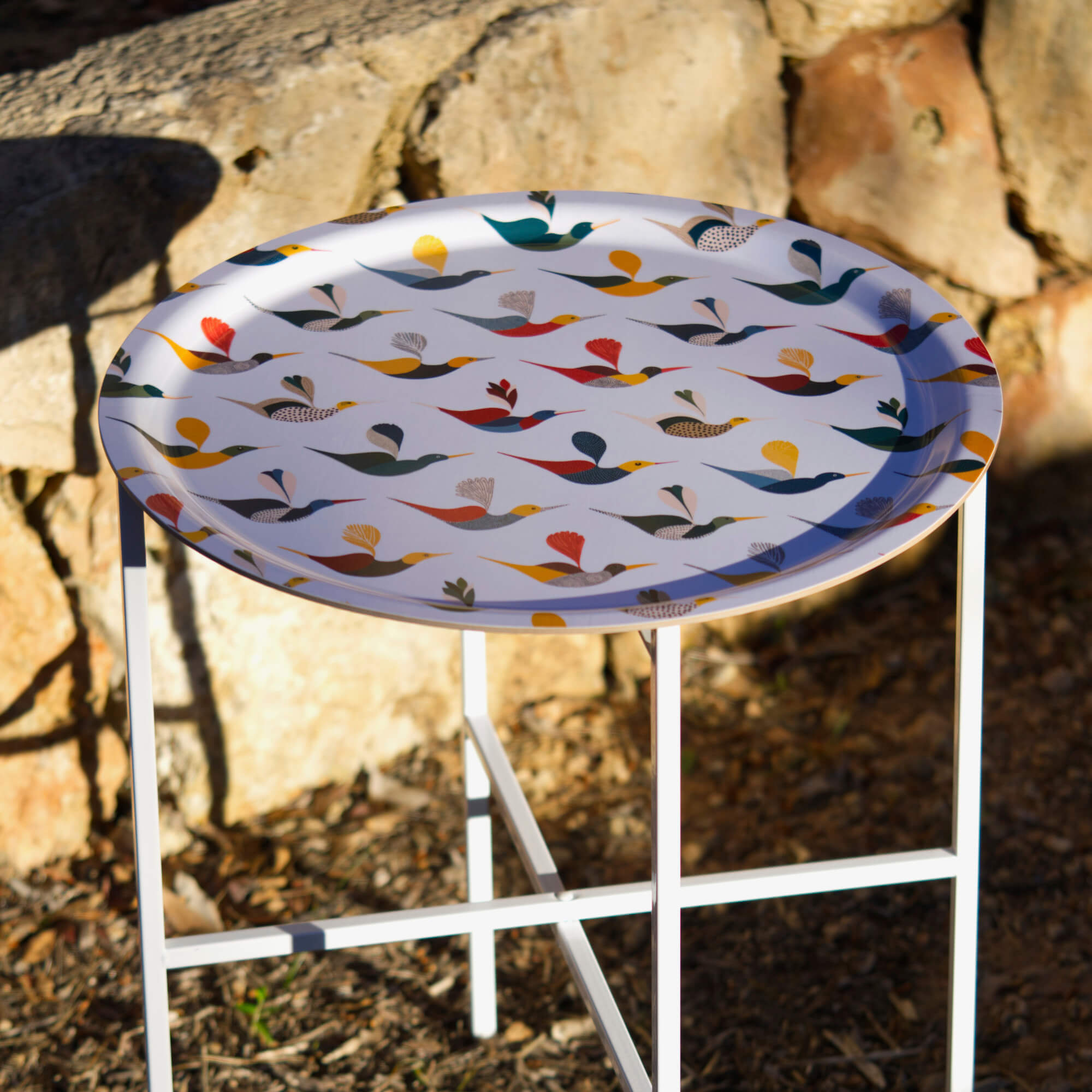Side Table Ø 46 cm with 1 Design Tray - HappyTrays System (Design selectable)