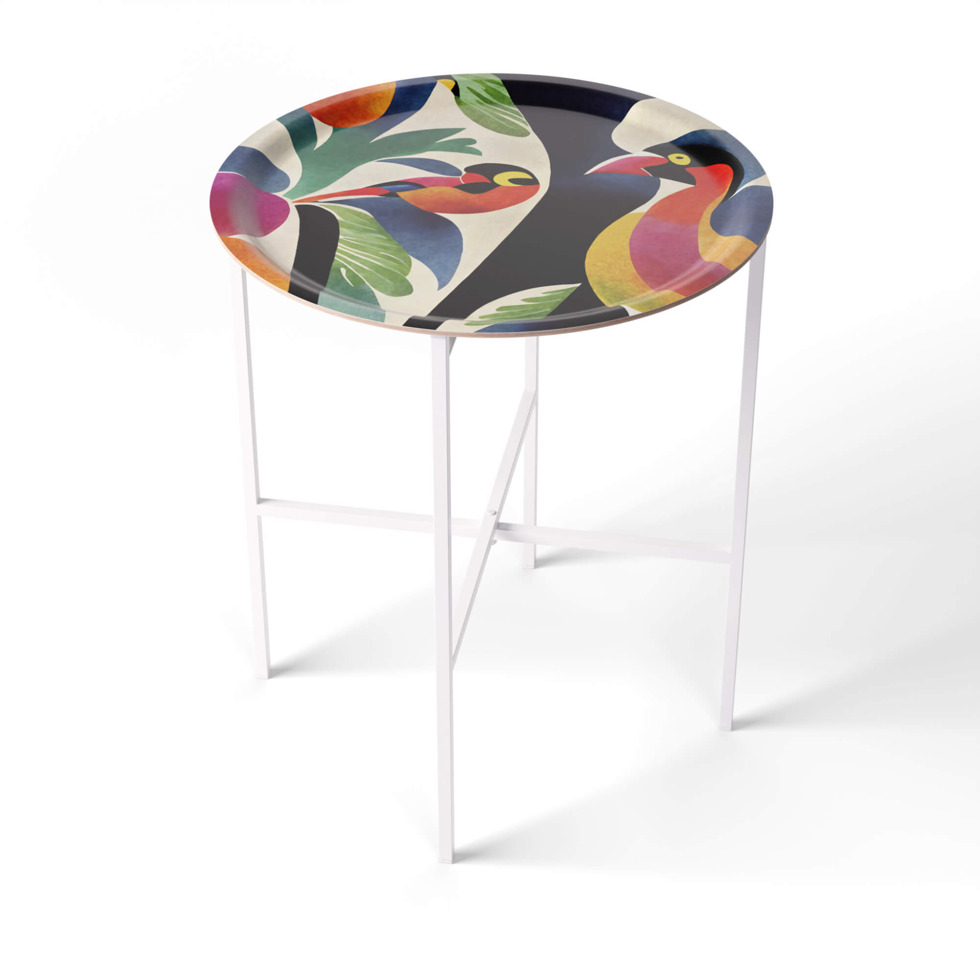 Side Table Ø 46 cm with 1 Design Tray - HappyTrays System (Design selectable)
