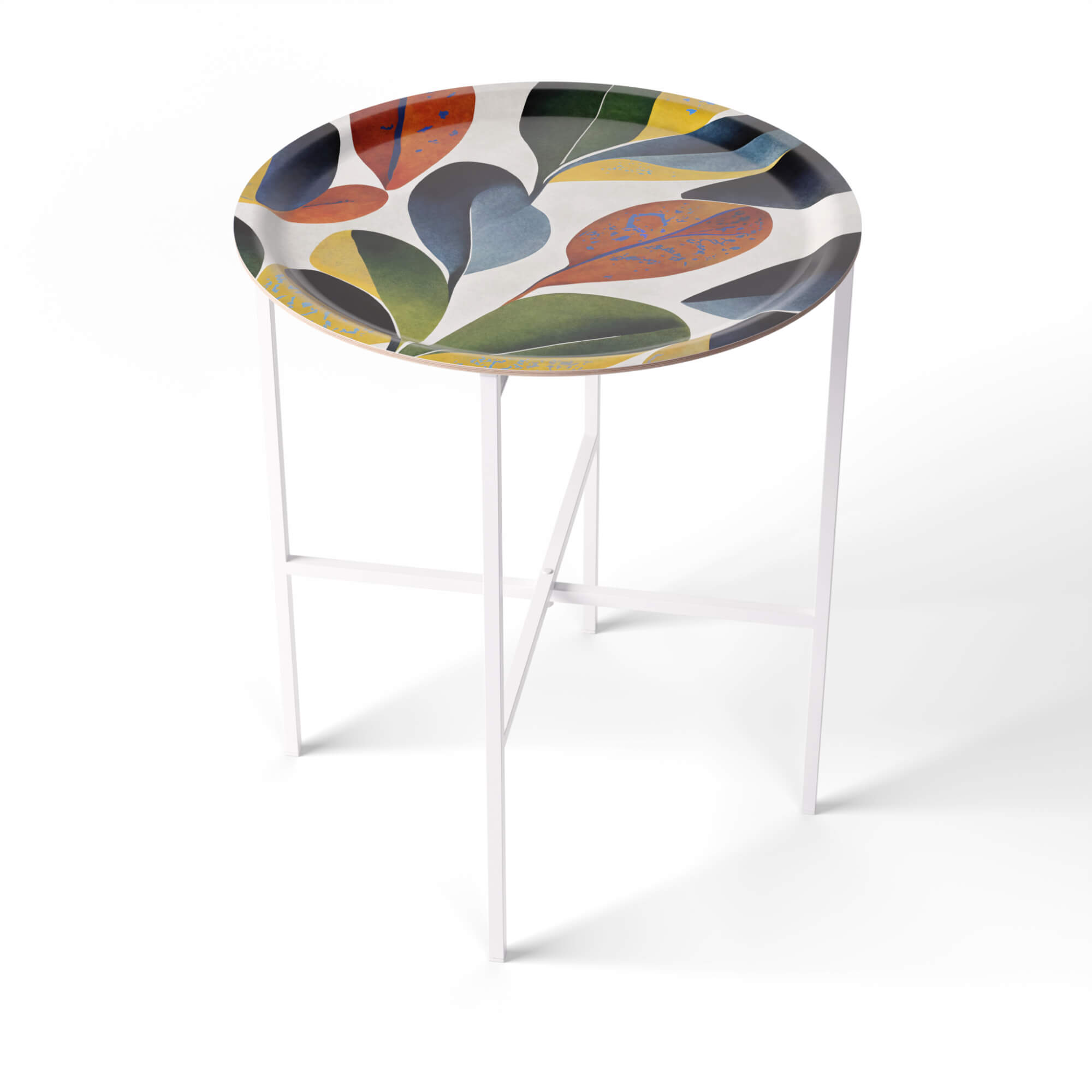 Side Table Ø 46 cm with 1 Design Tray - HappyTrays System (Design selectable)