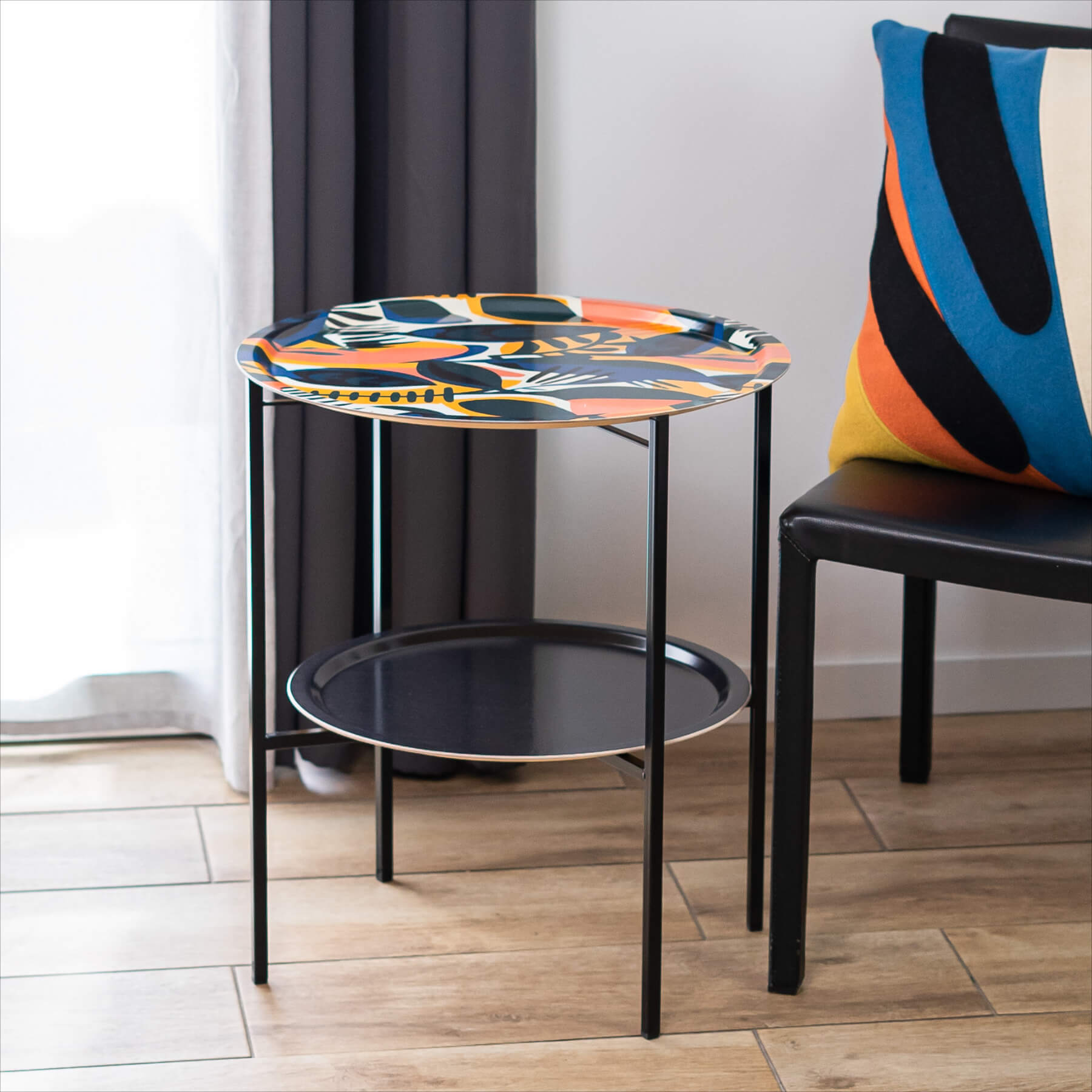Side Table Ø 46 + Ø 39 cm with 2 Design Trays - HappyTrays System (Designs selectable)