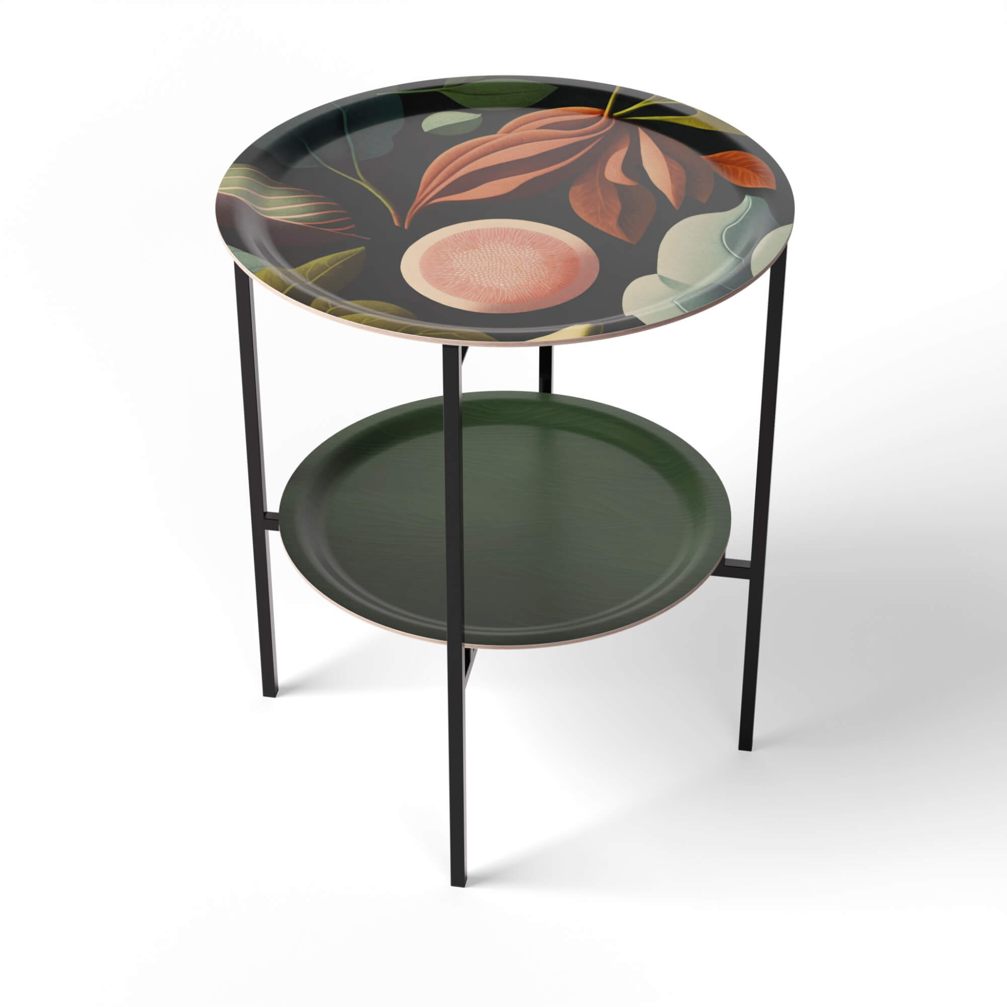 Side Table Ø 46 + Ø 39 cm with 2 Design Trays - HappyTrays System (Designs selectable)