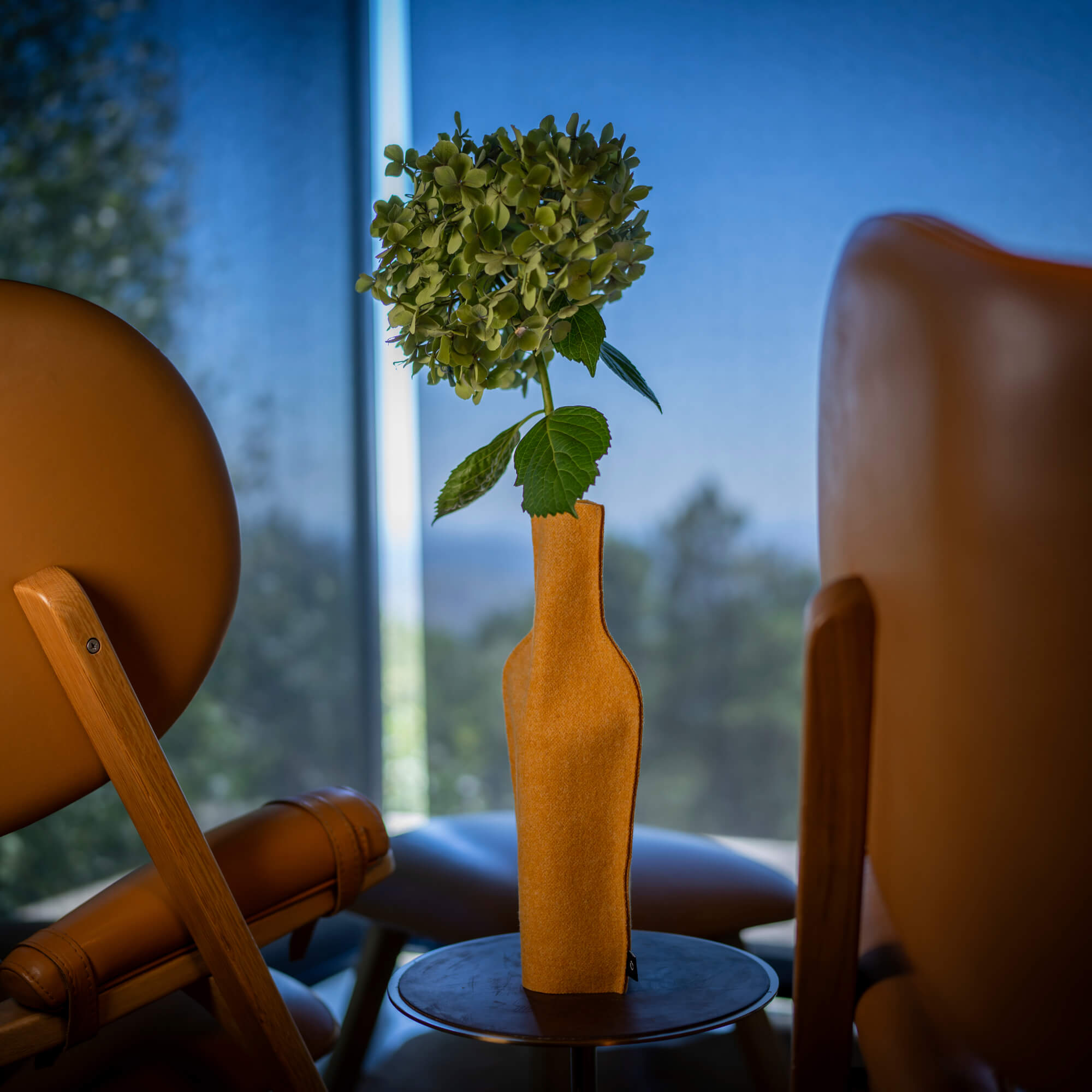 Re-Vase - Vase aus Stoff für 75cl Flaschen, 100% Wolle, Farbe Amber EU