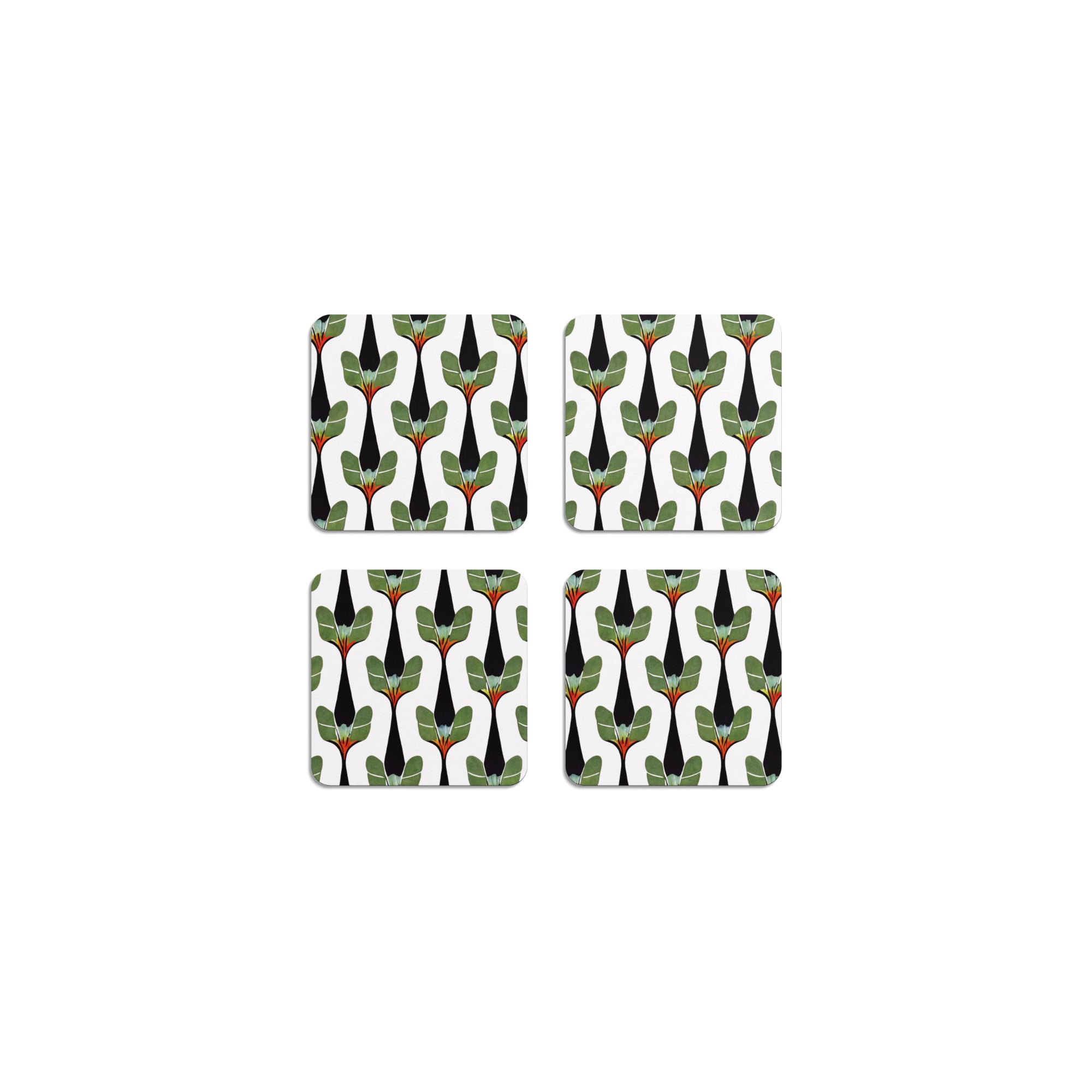 HappyTrays Untersetzer 9 x 9 cm Jungleful - 4er Set EU