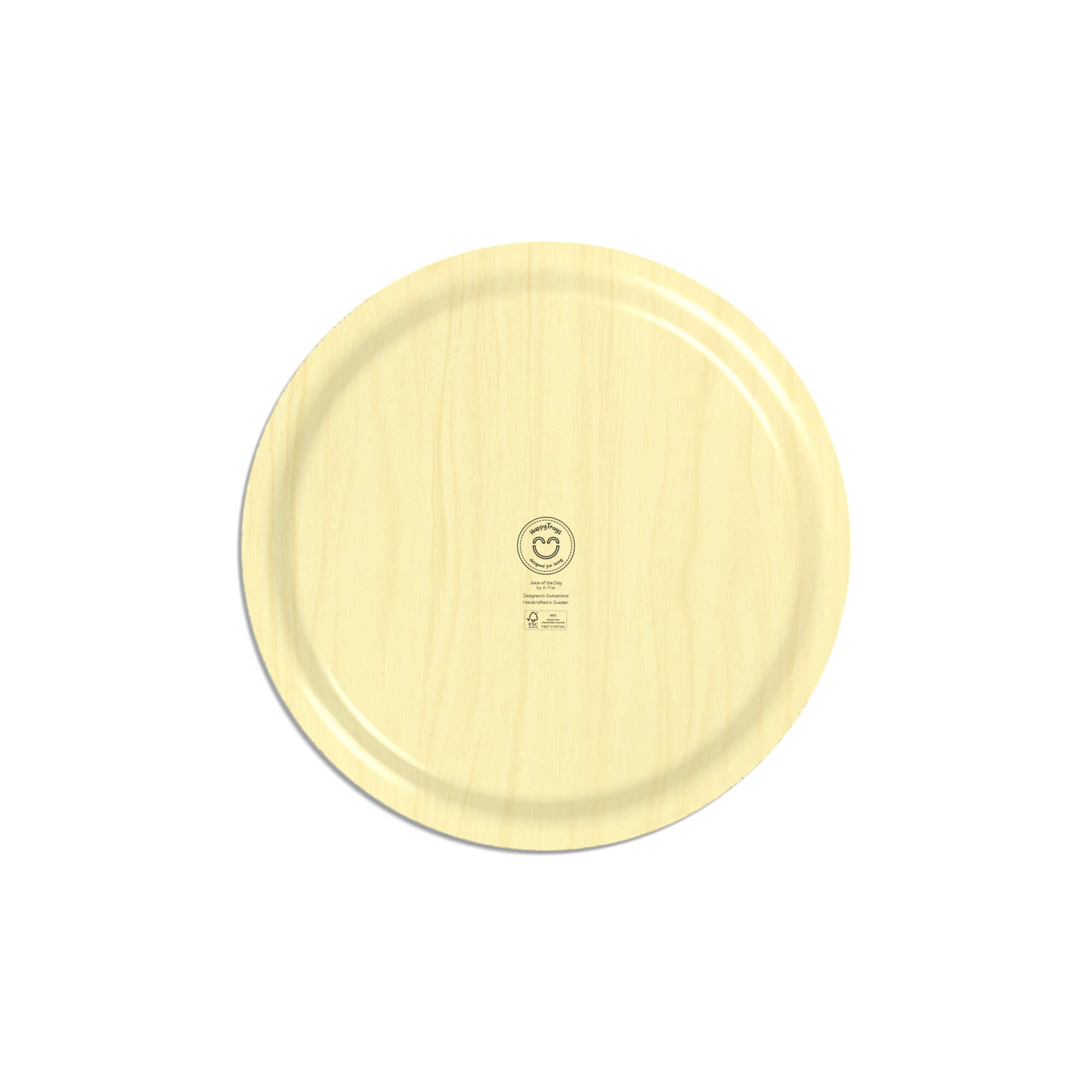 Tablett aus Holz rund Ø39cm 'Juice of the Day' EU