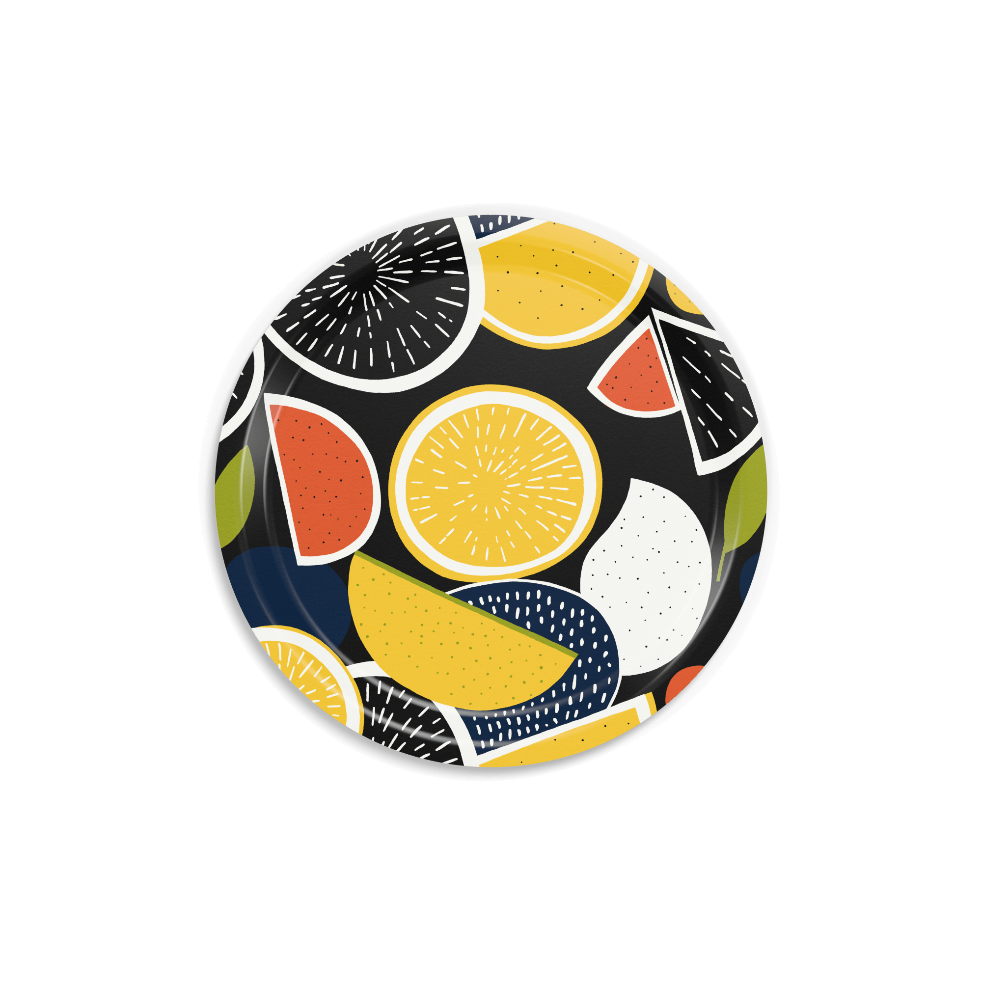 Rundes Design-Tablett Ø 39 cm - Juice of the Day - nordische Birke