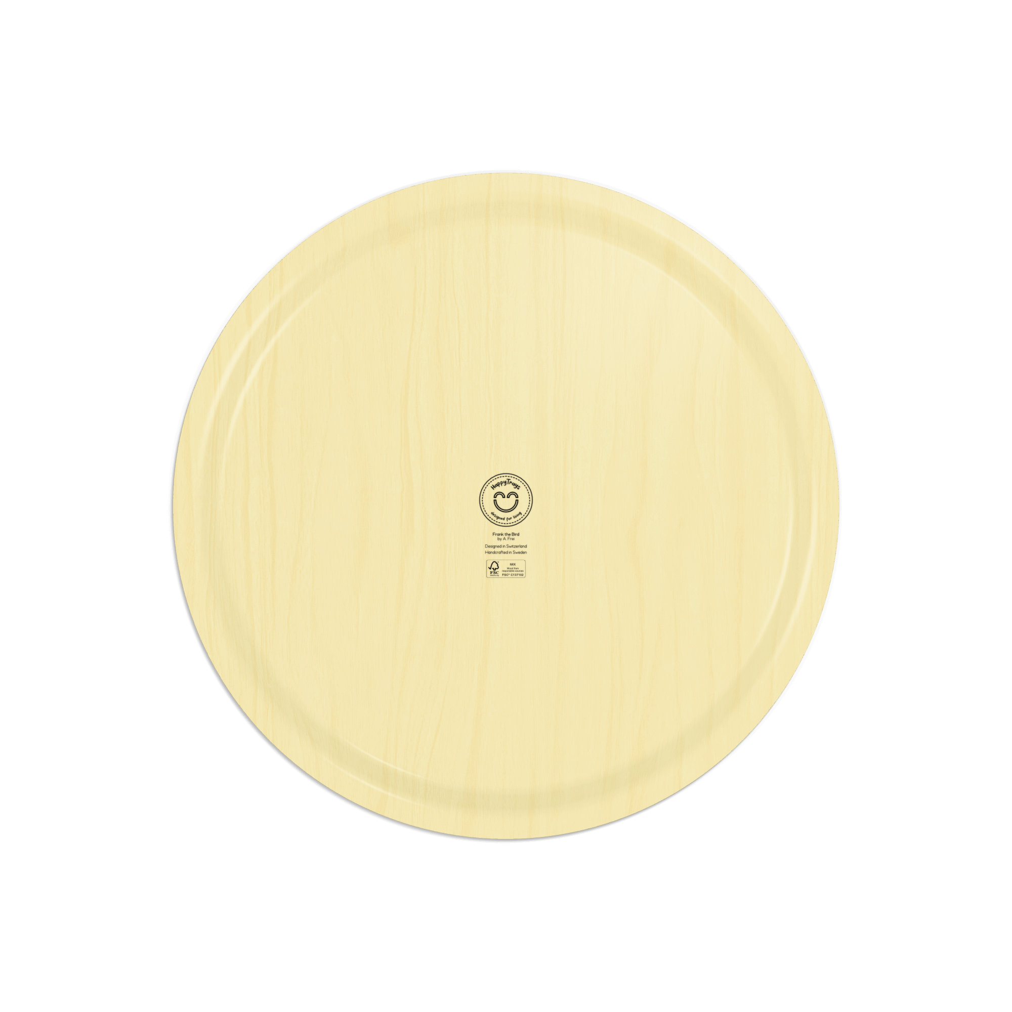 Round Design Tray Ø 46 cm - Frank the Bird - Nordic Birch