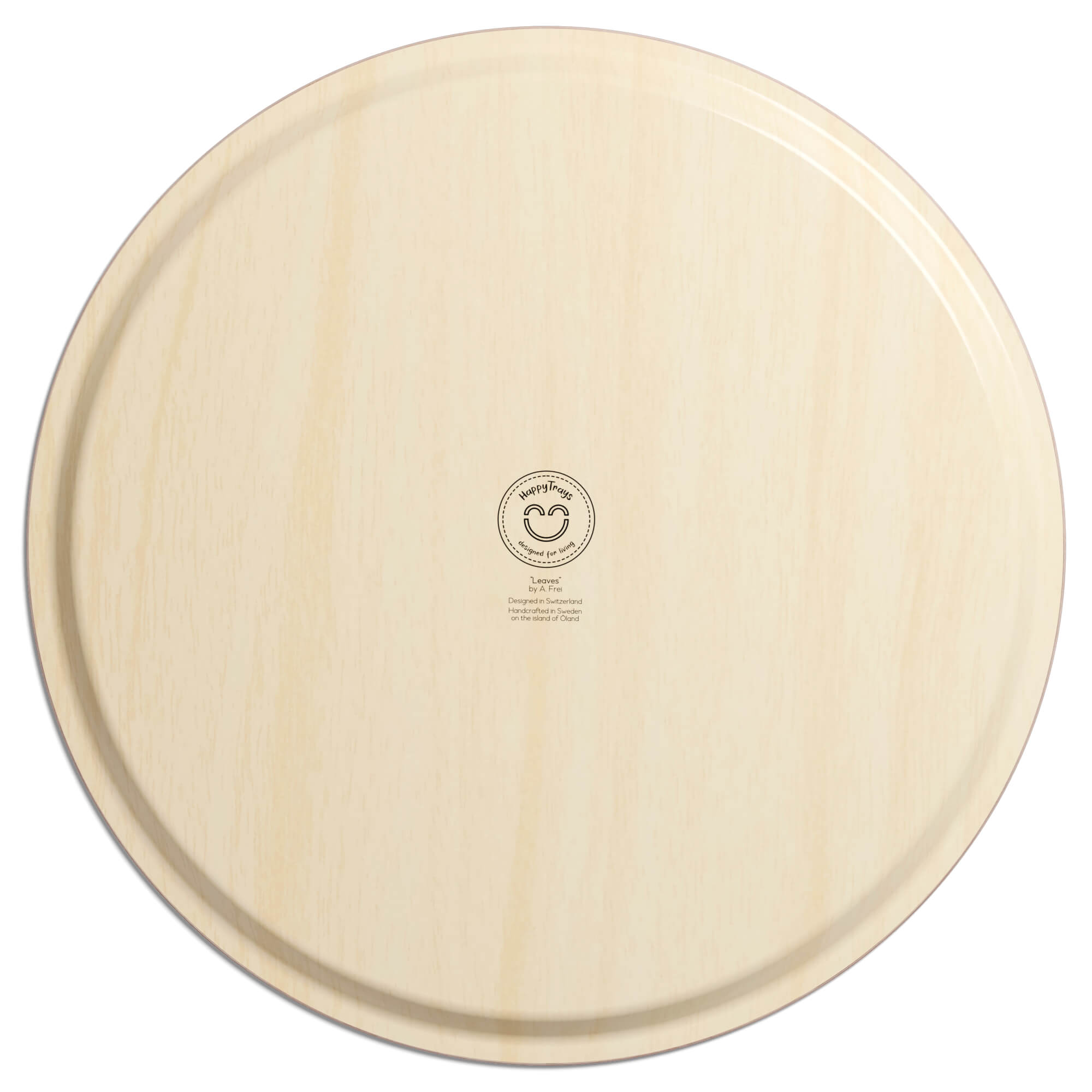 Round Design Tray Ø 65 cm - Leaves - Nordic Birch
