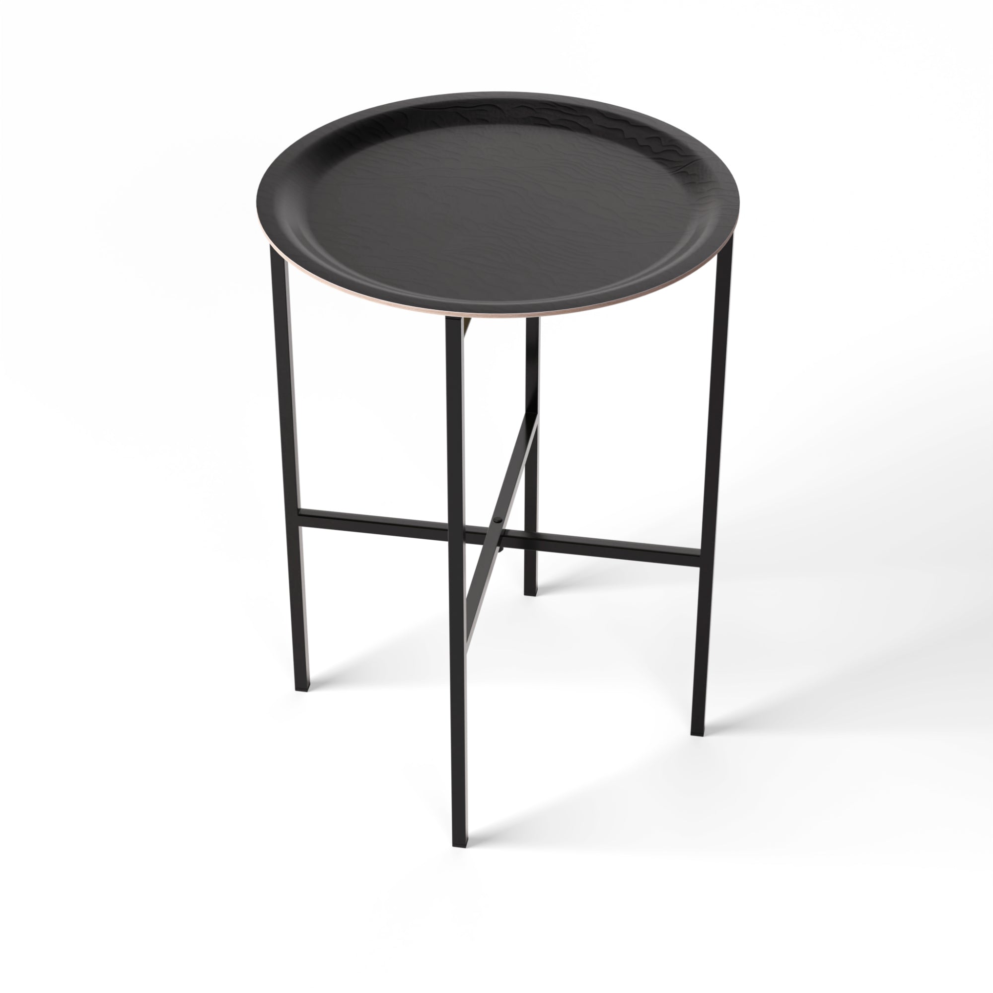 Beistelltisch Ø 39 cm mit 1 Design-Tablett - HappyTrays System (Design wählbar)