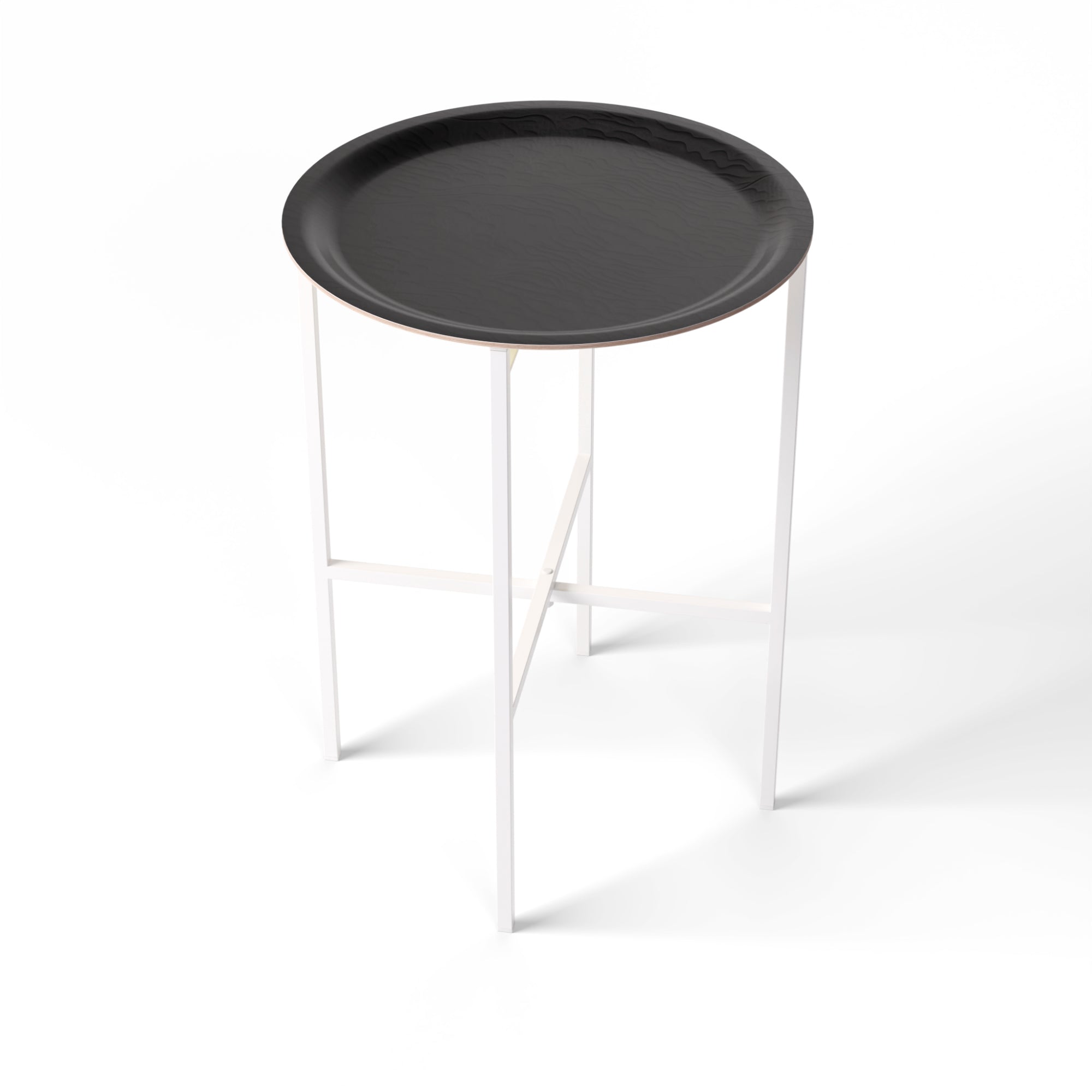 Beistelltisch Ø 39 cm mit 1 Design-Tablett - HappyTrays System (Design wählbar)