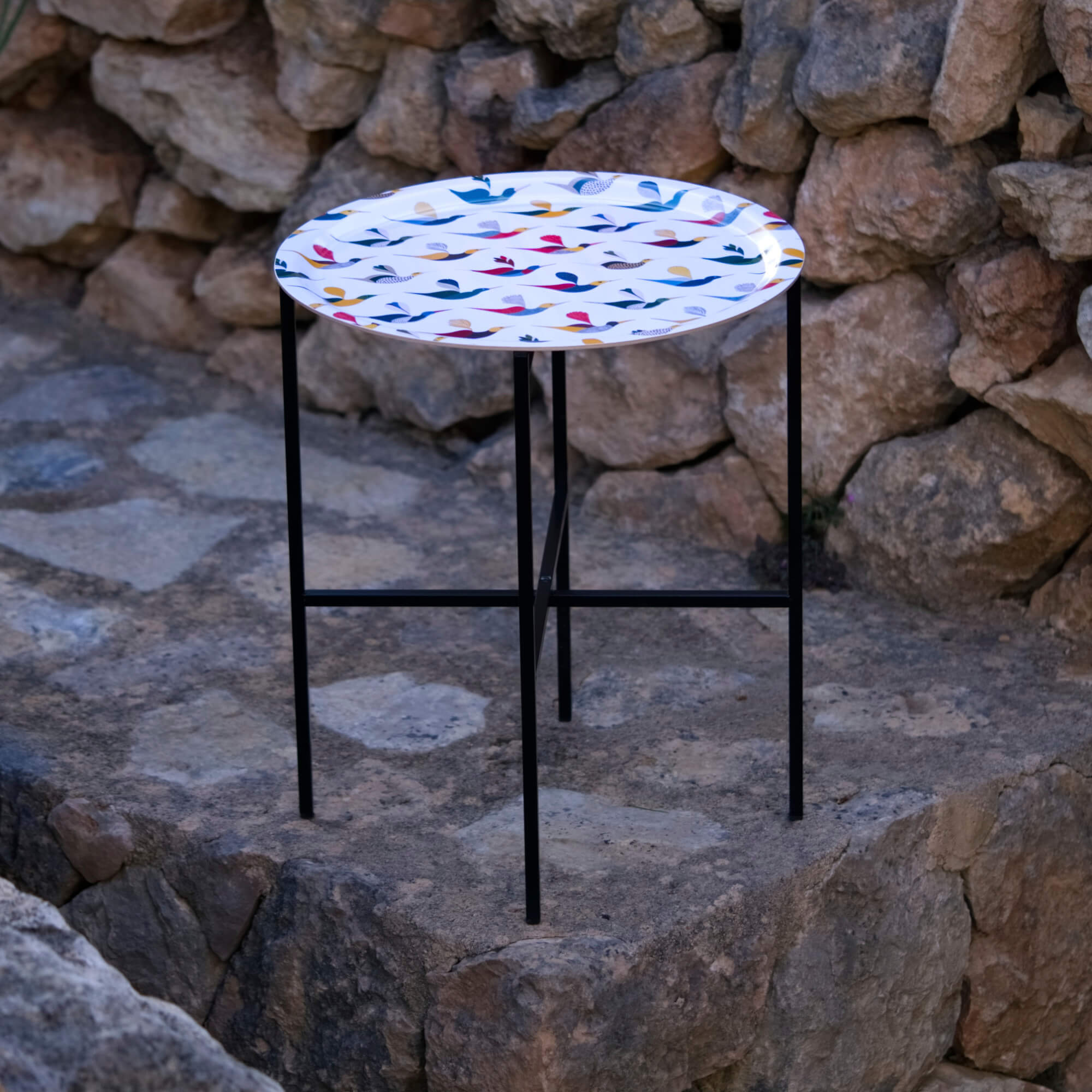 Wooden tray round Ø 46 cm 'Ally and Friends'