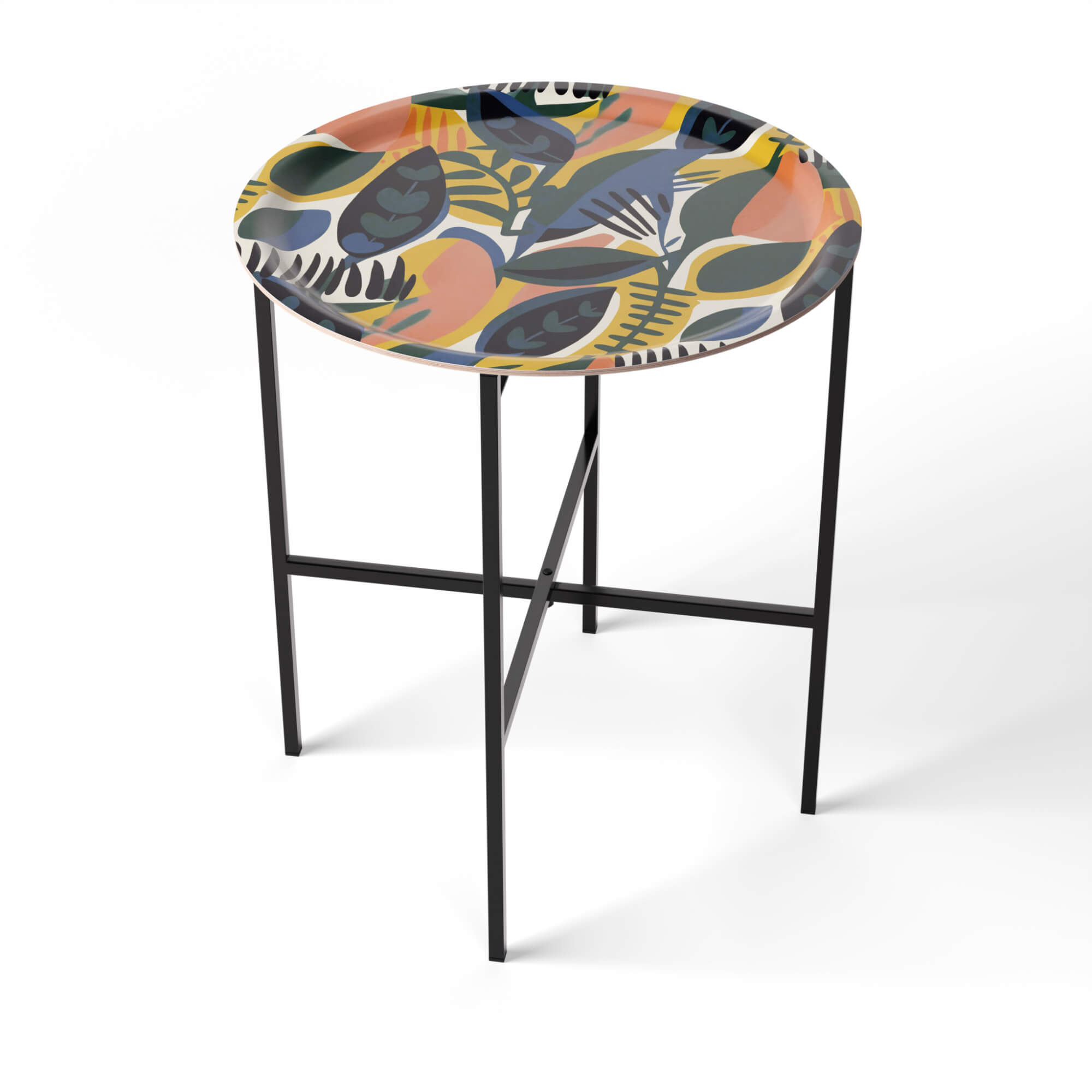 Side Table Ø 46 cm with 1 Design Tray - HappyTrays System (Design selectable)