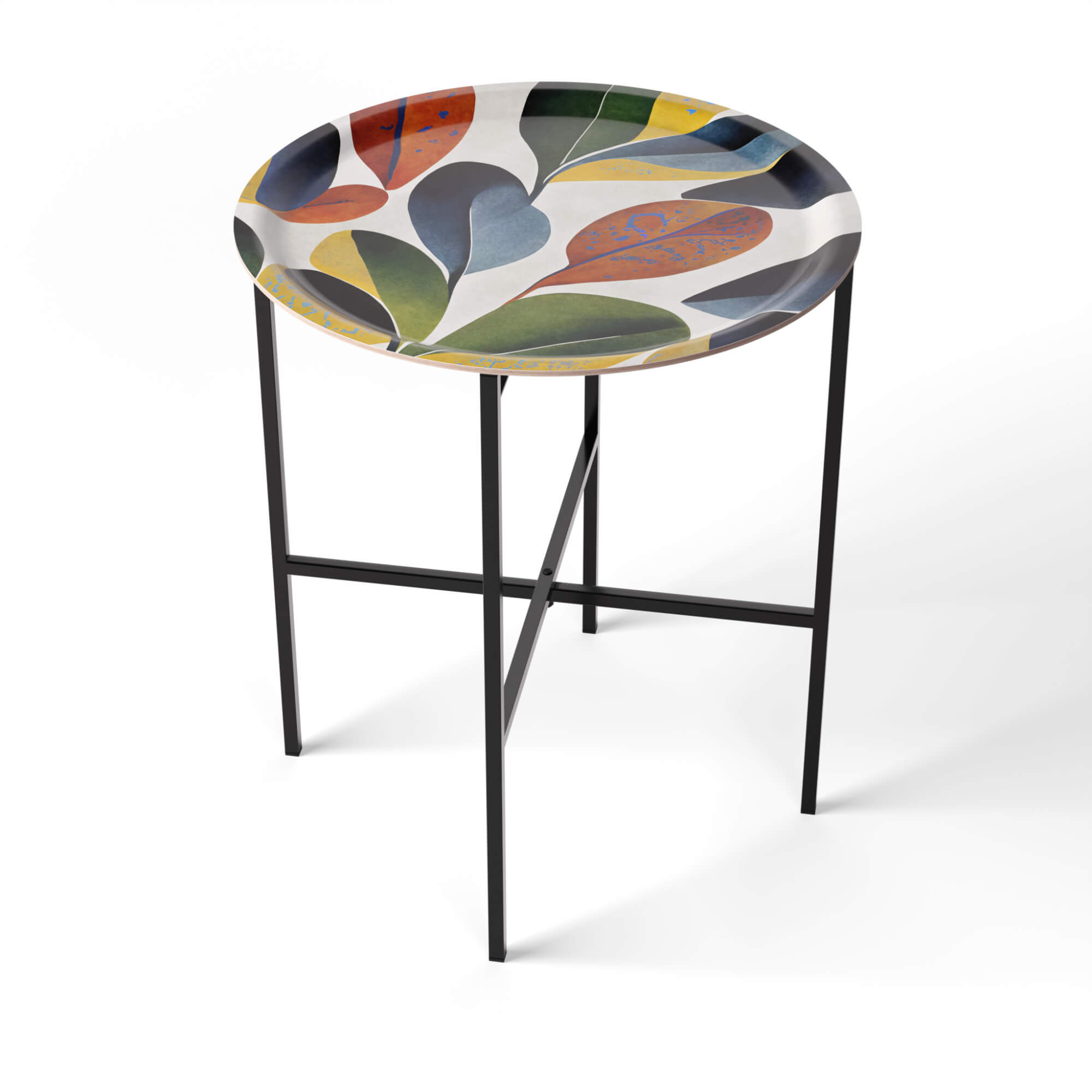Side Table Ø 46 cm with 1 Design Tray - HappyTrays System (Design selectable)