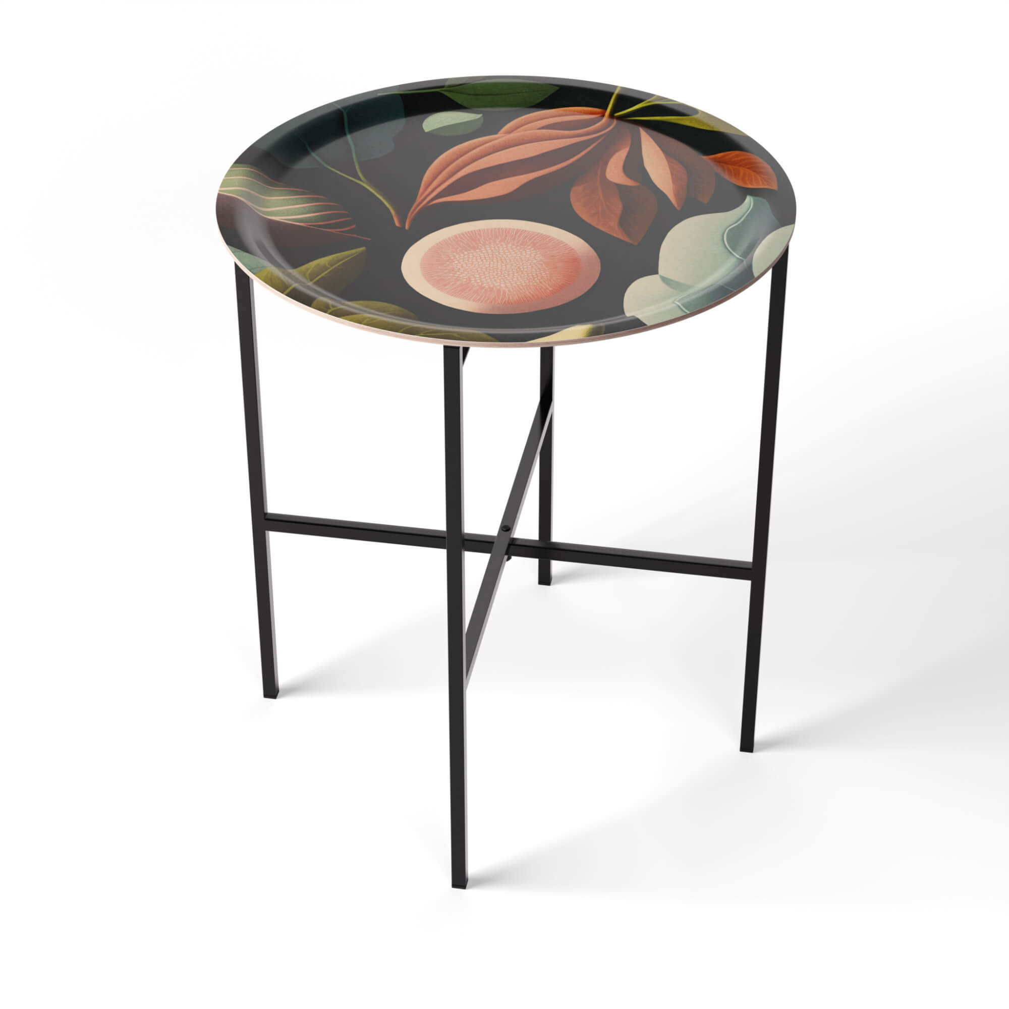 Side Table Ø 46 cm with 1 Design Tray - HappyTrays System (Design selectable)