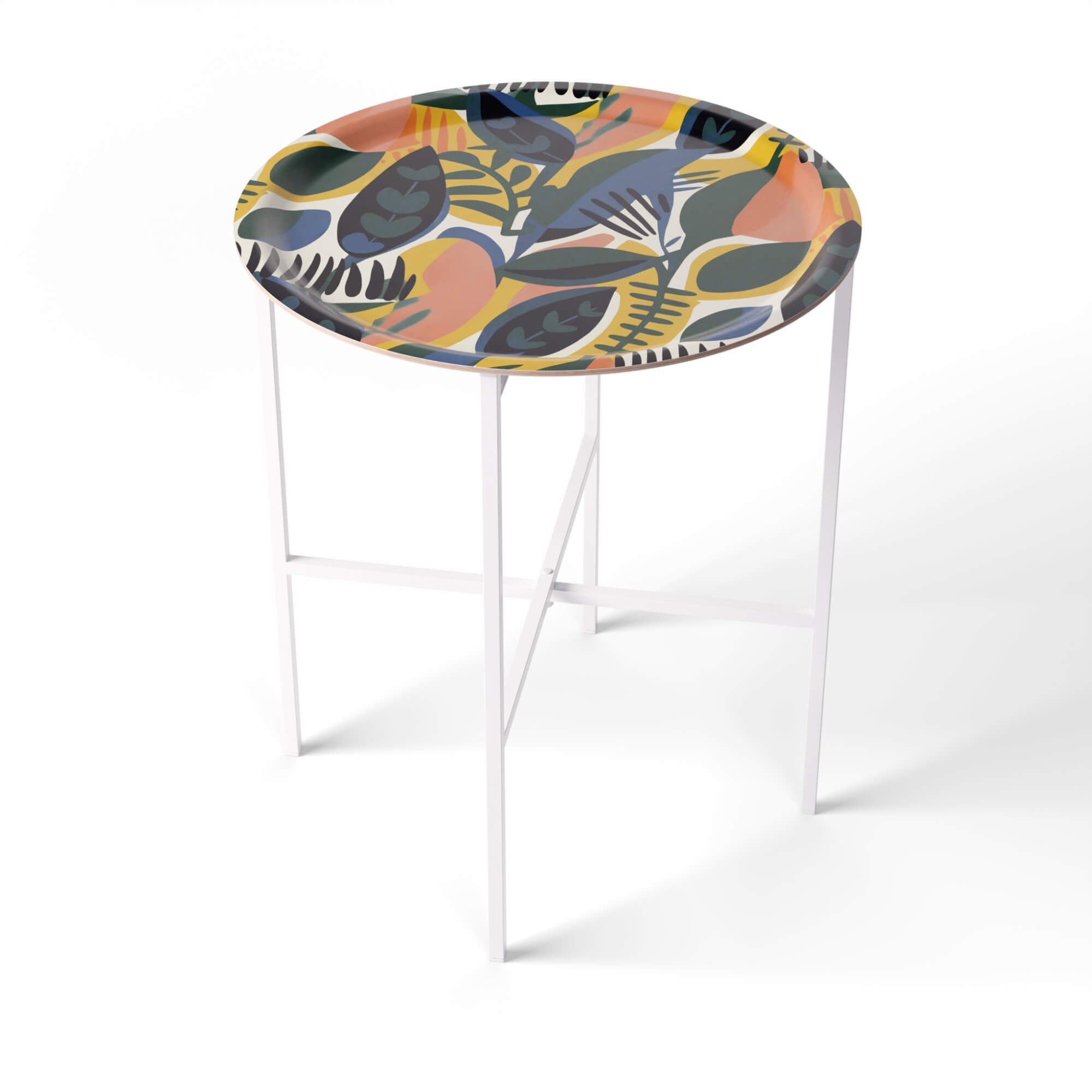 Side Table Ø 46 cm with 1 Design Tray - HappyTrays System (Design selectable)