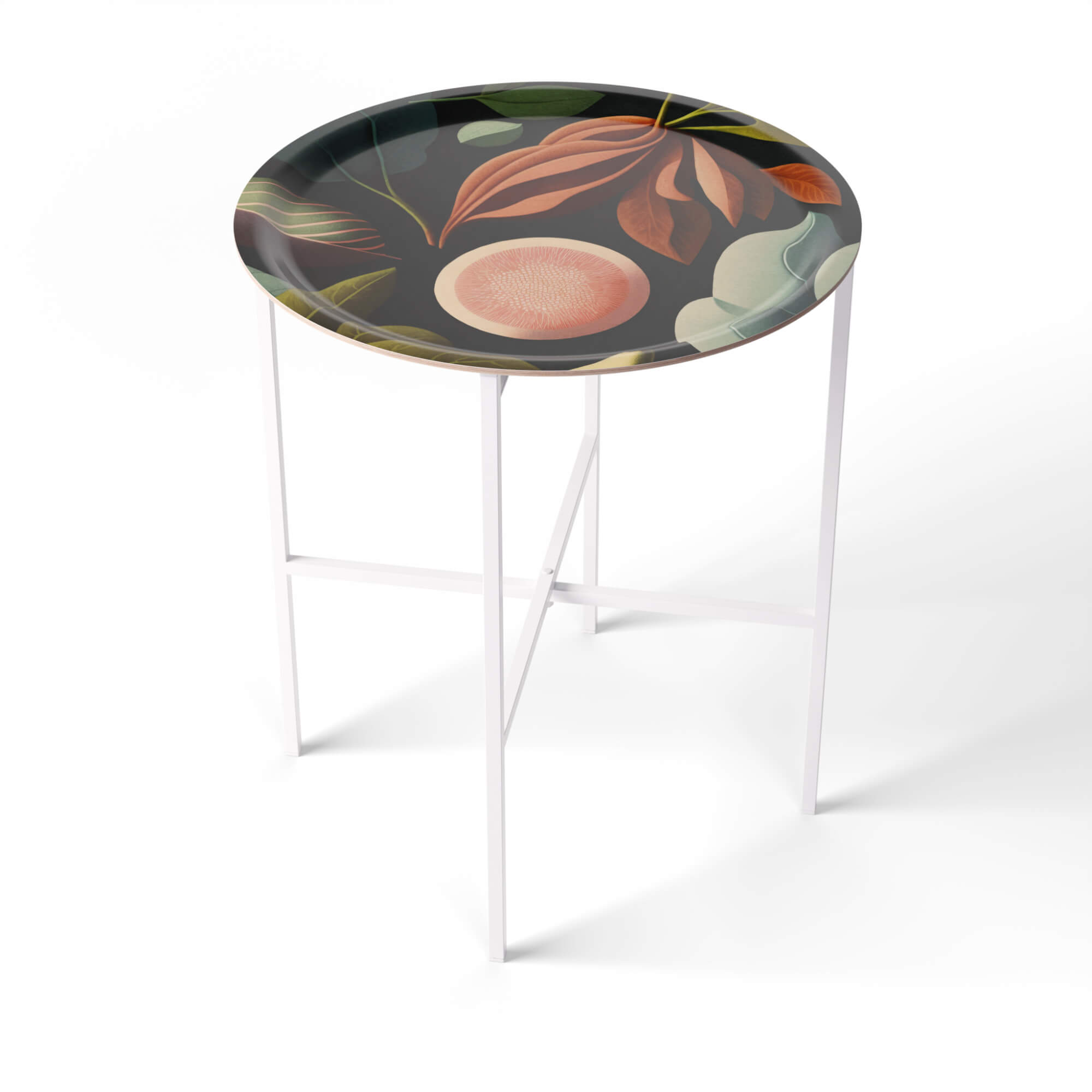 Side Table Ø 46 cm with 1 Design Tray - HappyTrays System (Design selectable)