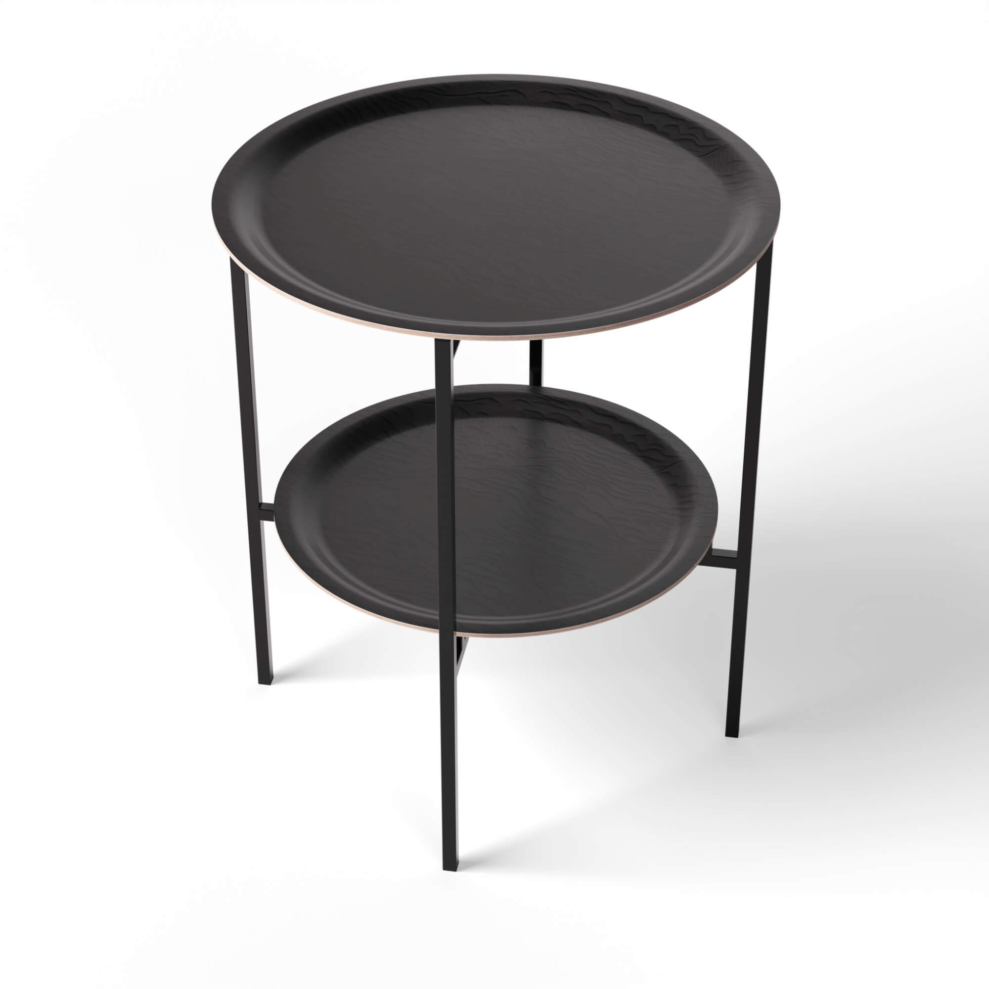 Side Table Ø 46 + Ø 39 cm with 2 Design Trays - HappyTrays System (Designs selectable)