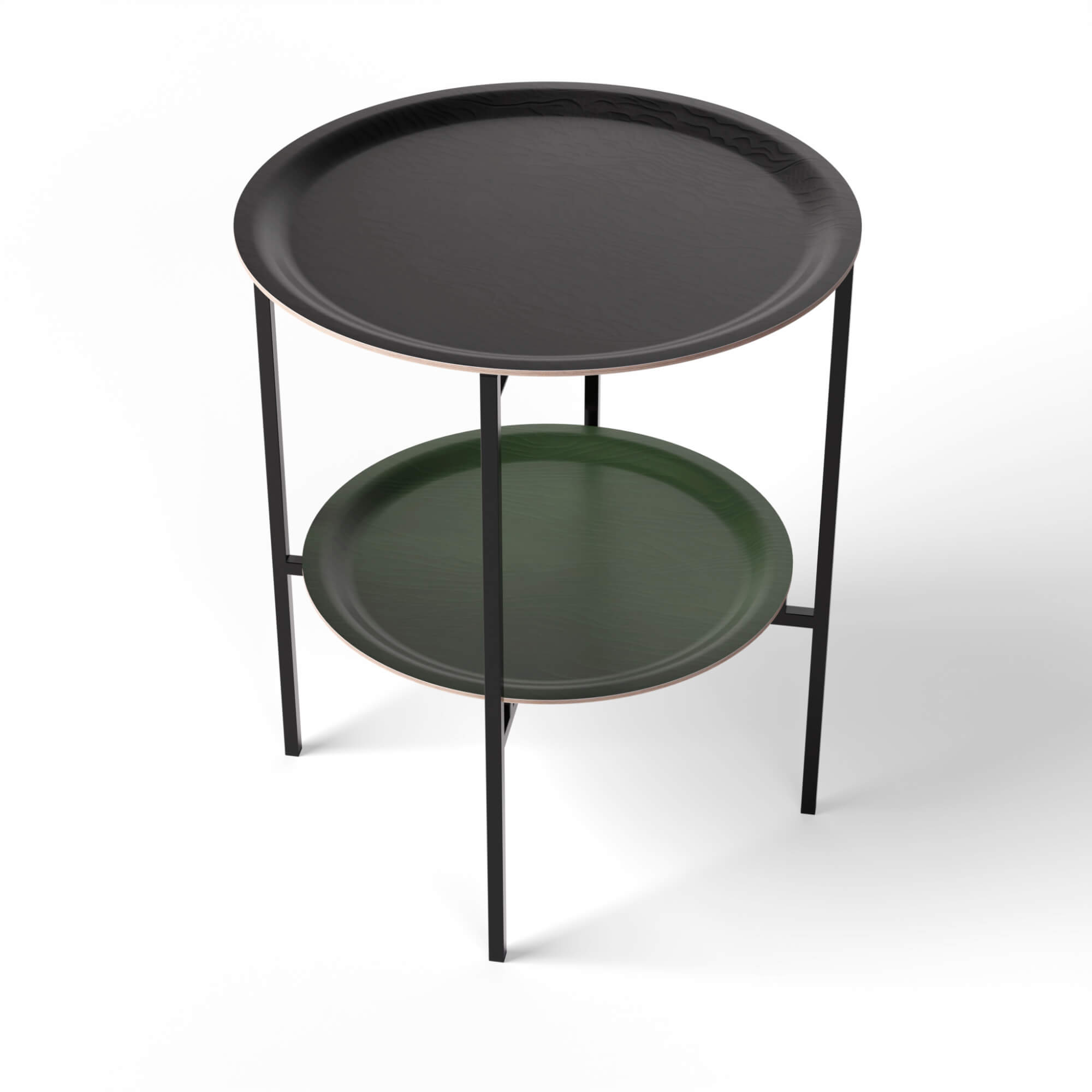 Side Table Ø 46 + Ø 39 cm with 2 Design Trays - HappyTrays System (Designs selectable)