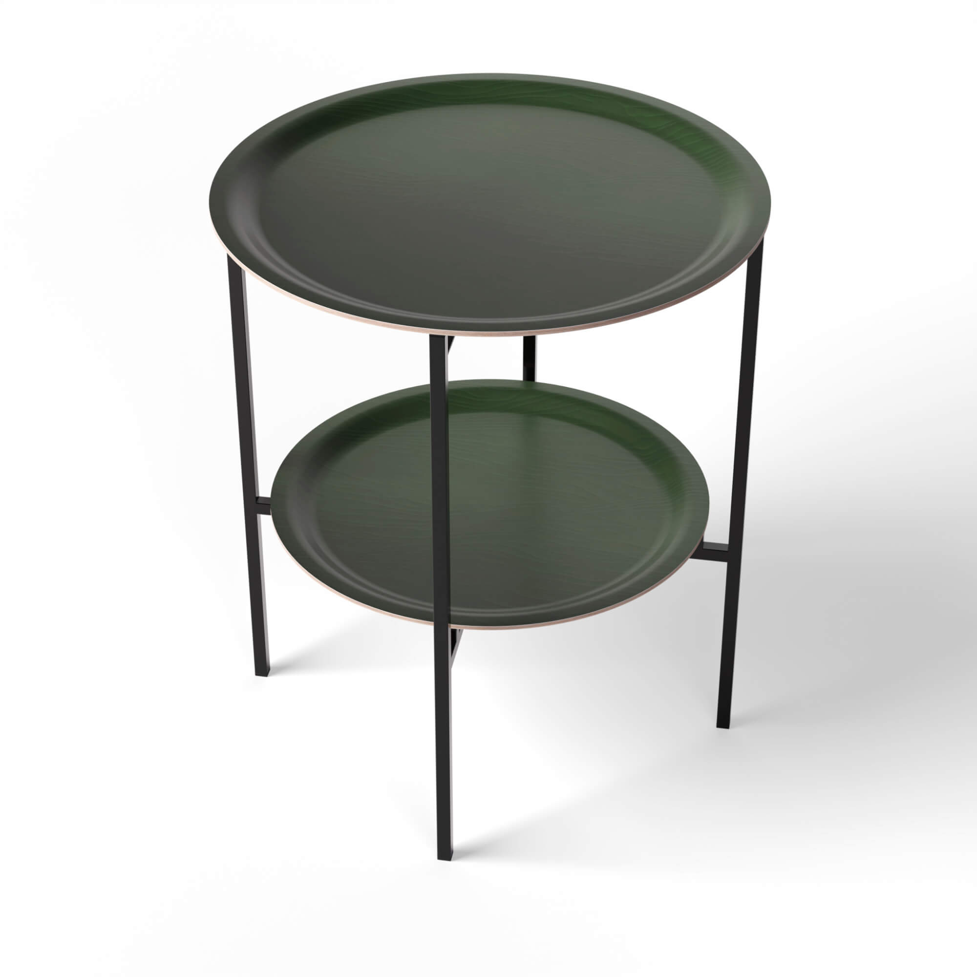 HappyTrays Side Table with 2 Trays - Ø 46 cm & Ø 39 cm, H 53 cm